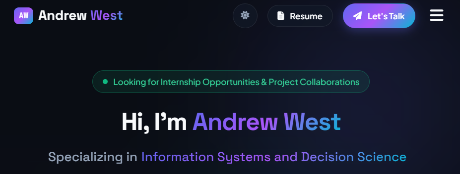 Personal Portfolio & Web Application Screenshot